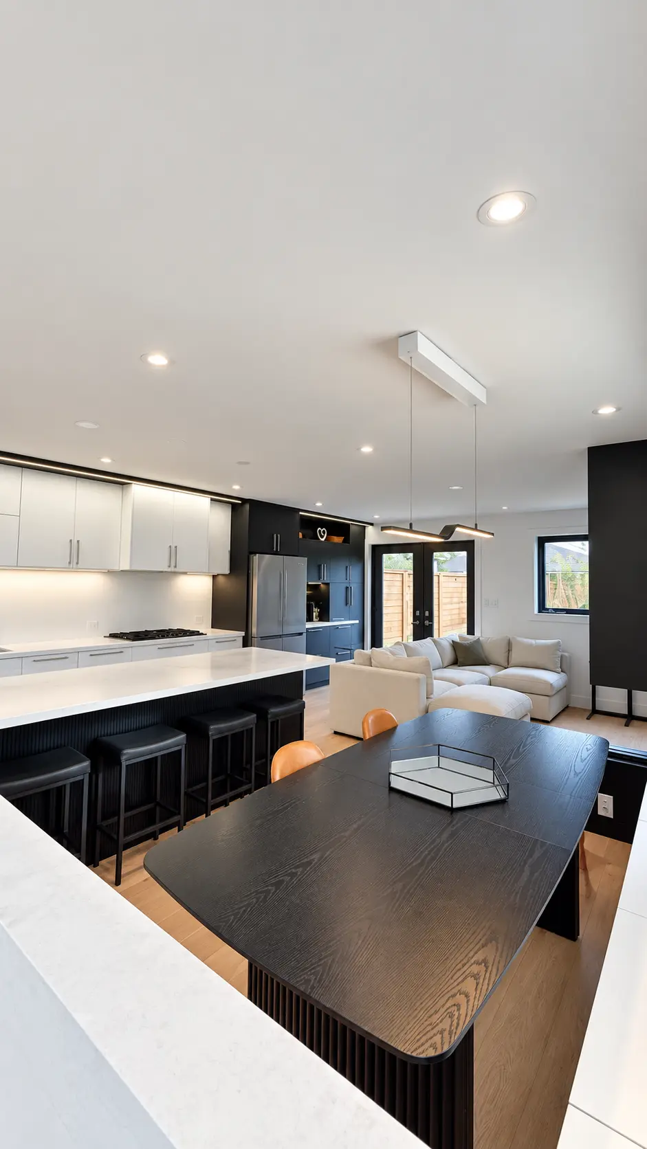 Northaven open-concept kitchen, dining and living renovation