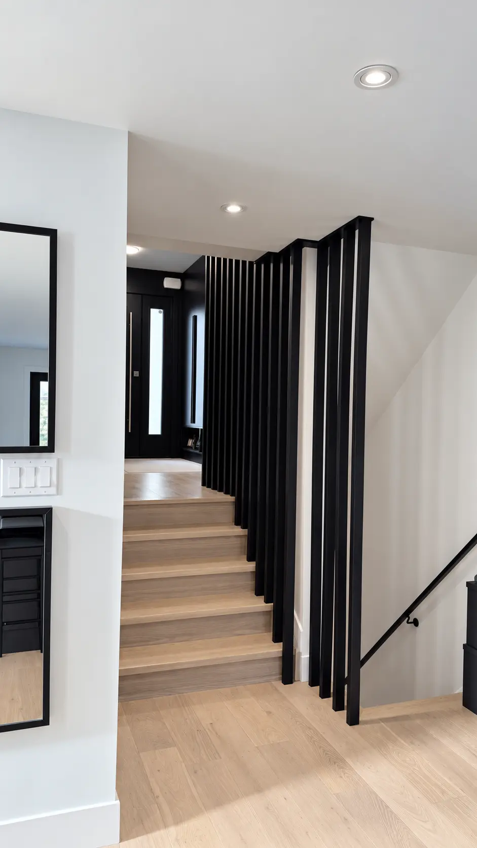 Northaven oak staircase with custom black slat dividers